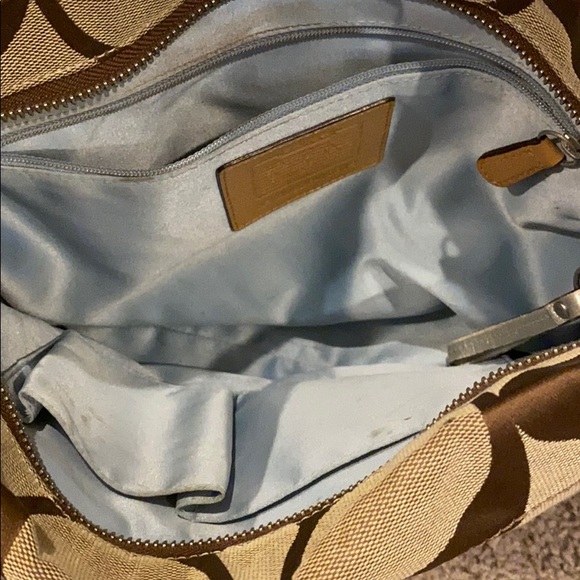 Coach Signature shoulder Handbag Brown Silver - Picture 12 of 16